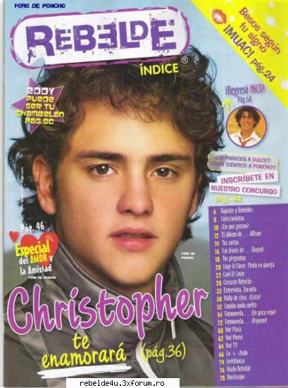 Rebelde - revista oficiala - cu chris p coperta - Y soy rebelde.....